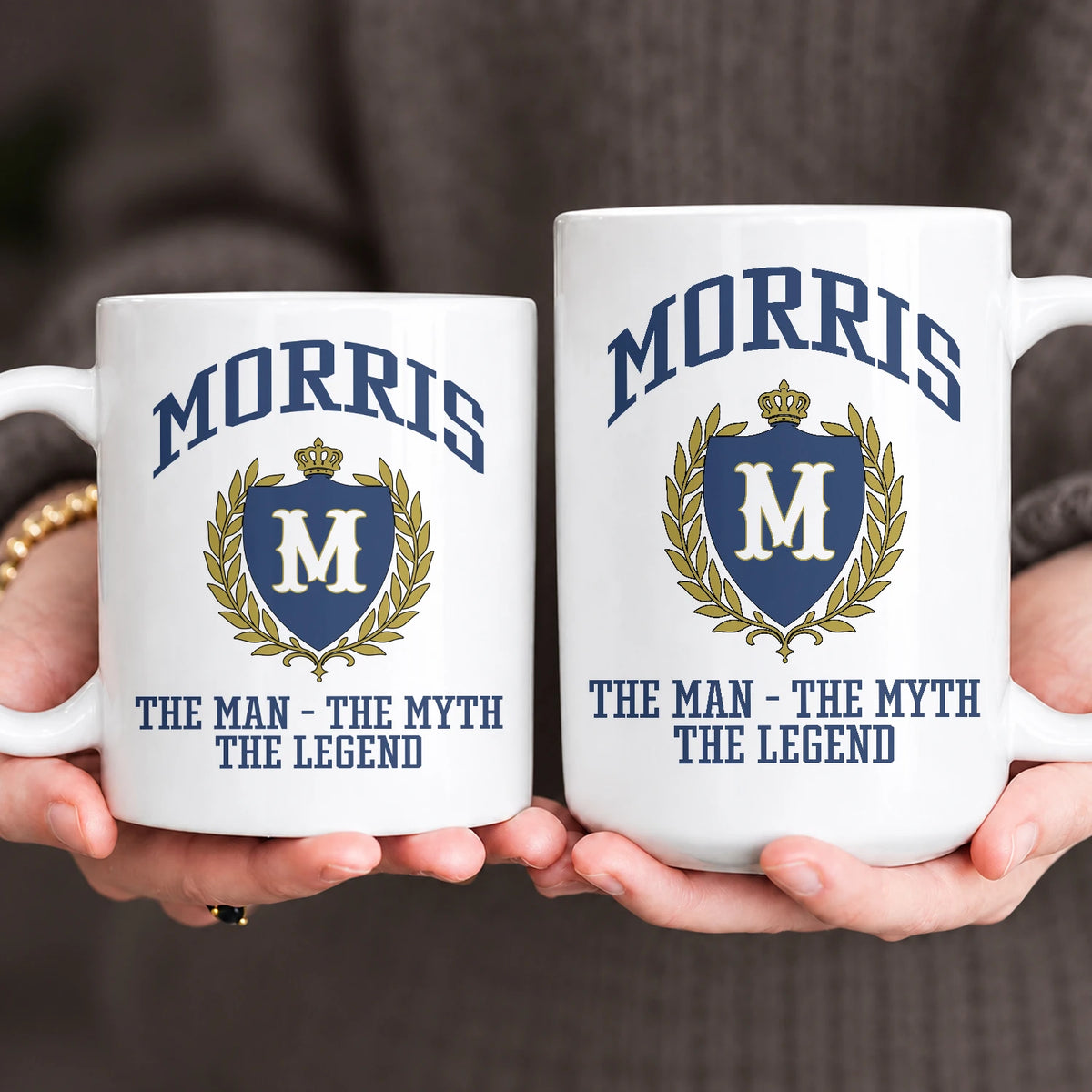 The Man The Myth The Legend Blue And Yellow Logo Mug MORRIS 13K1 MG24