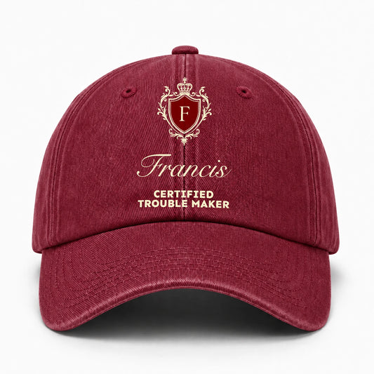 Certified Trouble Maker Royal Burgundy Washed Cap FRANCIS 13K1 C139PF