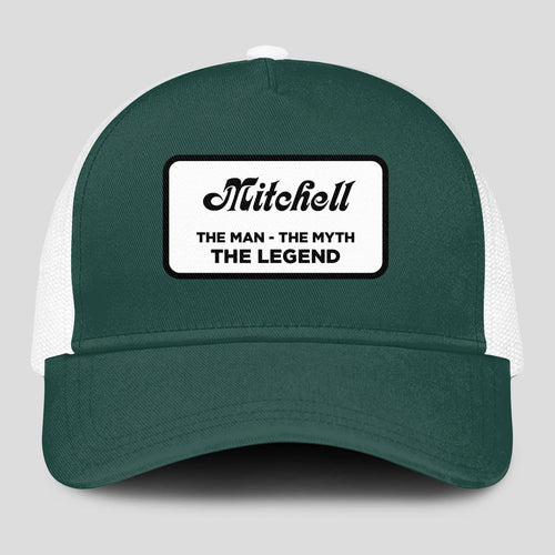 The Man The Myth The Legend Green And White Mesh Cap MITCHELL 13K1 C198PF