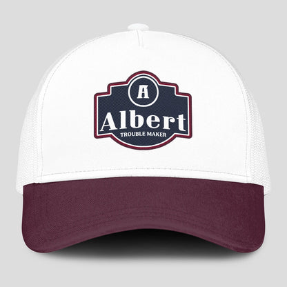 Trouble Maker Burgundy And White Funny Mesh Cap ALBERT 13K1 C201PF