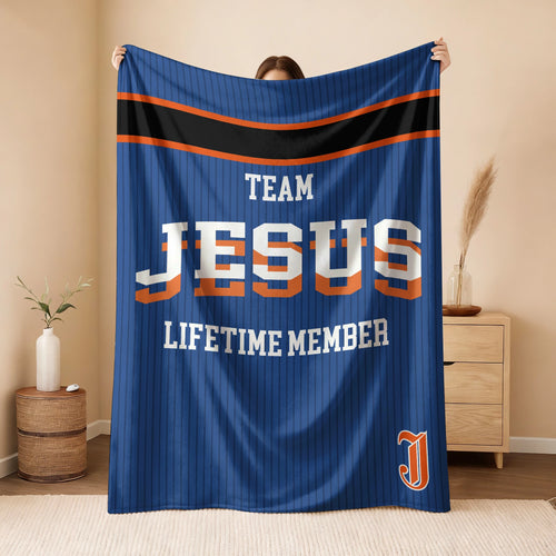 Team Your Name Lifetime Member Basketball Fleece Blanket JESUS 13K1 BK47