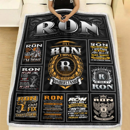 RON Personalized Blanket | Custom Name Cozy Throw Gift 13K1-BK2