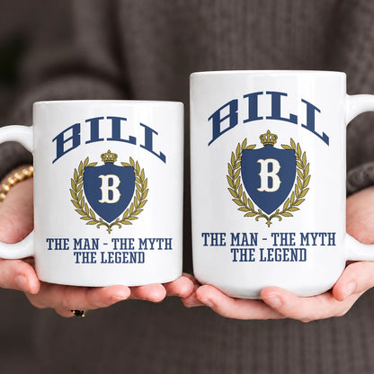 The Man The Myth The Legend Blue And Yellow Logo Mug BILL 13K1 MG24