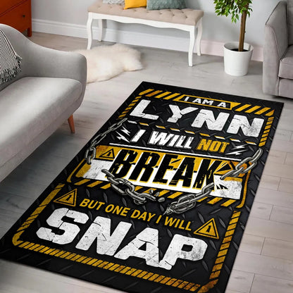 LYNN Motivational Rug – Black & Yellow Quote Carpet for Living Room 13K1-AR1