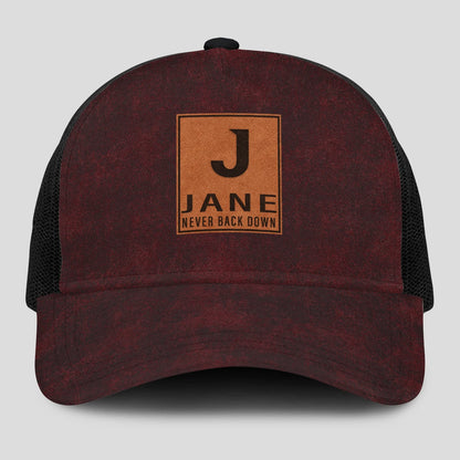 Never Back Down Burgundy And Black Mesh Cap JANE 13K1 C208PF