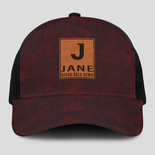 Never Back Down Burgundy And Black Mesh Cap JANE 13K1 C208PF