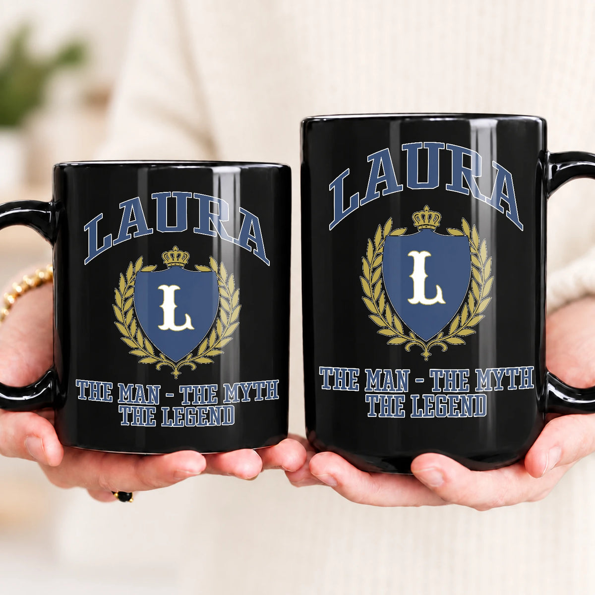 The Man The Myth The Legend Blue And Yellow Logo Mug LAURA 13K1 MG24