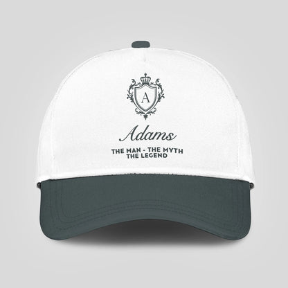The Man The Myth The Legend Elegant Gray And White Cap ADAMS 13K1 C170PF