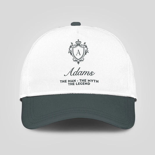 The Man The Myth The Legend Elegant Gray And White Cap ADAMS 13K1 C170PF