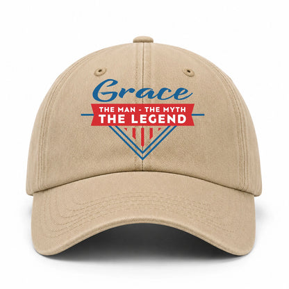 The Man The Myth The Legend Logo Washed Cap GRACE 13K1 C37PF