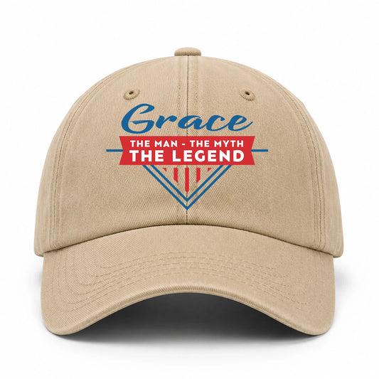 The Man The Myth The Legend Logo Washed Cap GRACE 13K1 C37PF