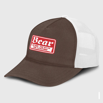 The Man The Myth The Legend Red Logo Brown Mesh Cap BEAR 13K1 C203PF
