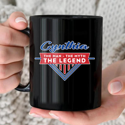 The Man The Myth The Legend Red And Blue Logo Mug CYNTHIA 13K1 MG34