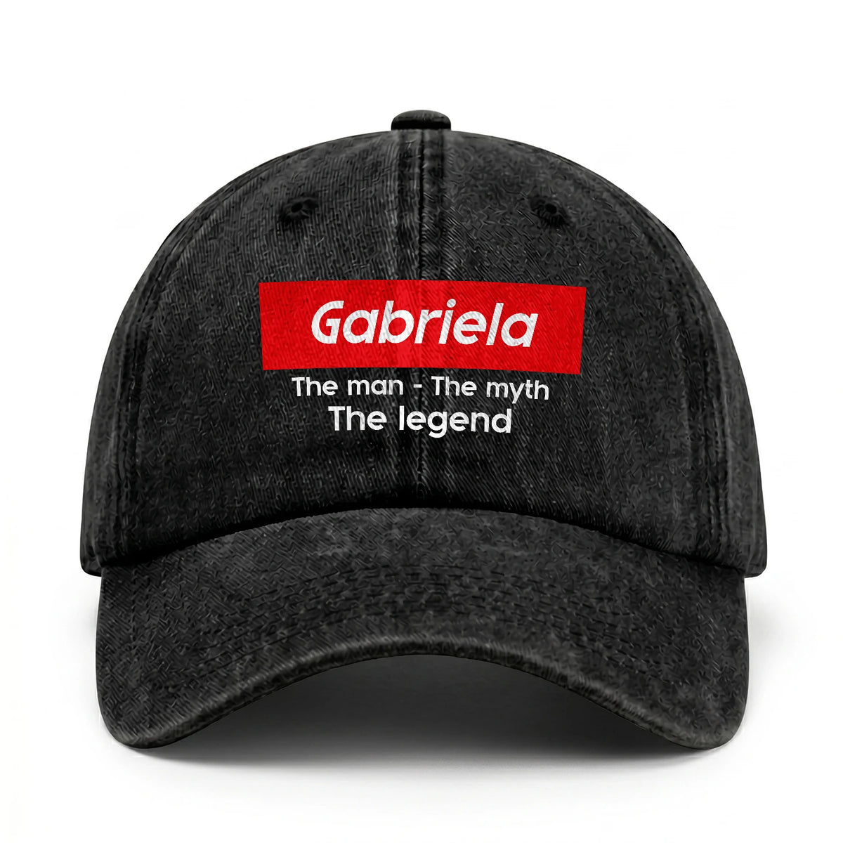 Your Name The Man The Myth The Legend Red Logo Washed Cap GABRIELA 13K1 C130PF