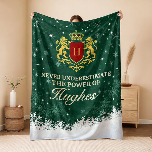 Never Underestimate Your Name Old Money Christmas Fleece Blanket HUGHES 13K1 BK26