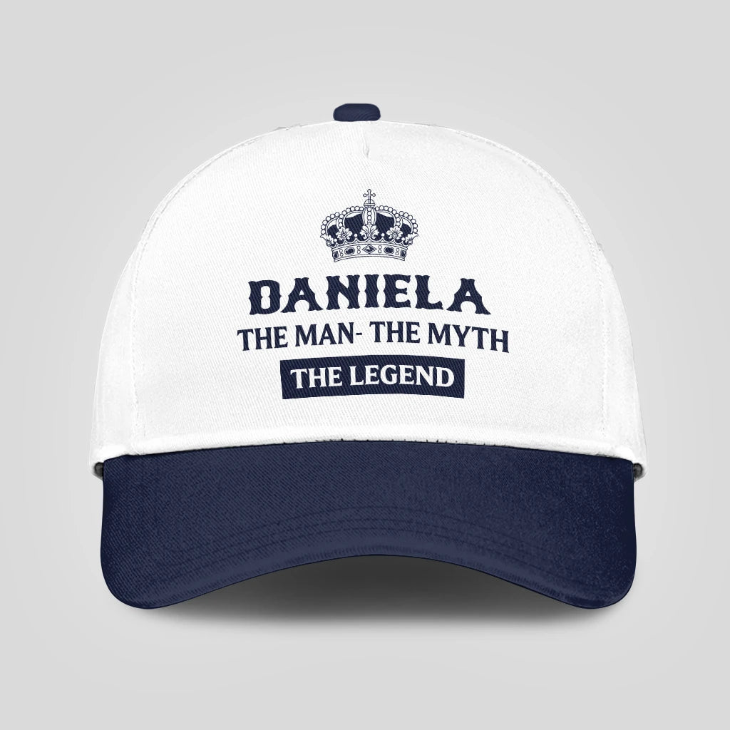 The Man The Myth The Legend King Crown Blue And White Cap DANIELA 13K1 C147PF