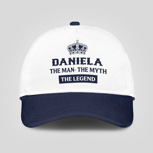 The Man The Myth The Legend King Crown Blue And White Cap DANIELA 13K1 C147PF