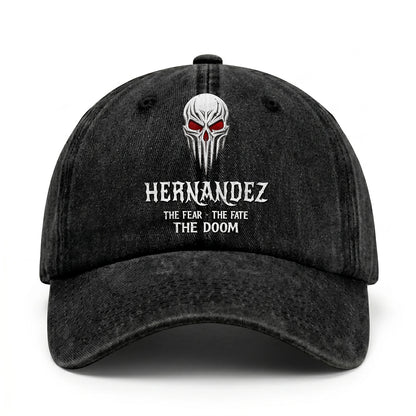Your Name The Fear The Fate The Doom Skull Washed Cap HERNANDEZ 13K1 C98PF