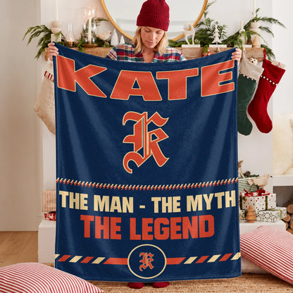 The Man The Myth The Legend Retro Fleece Blanket KATE 13K1 BK53