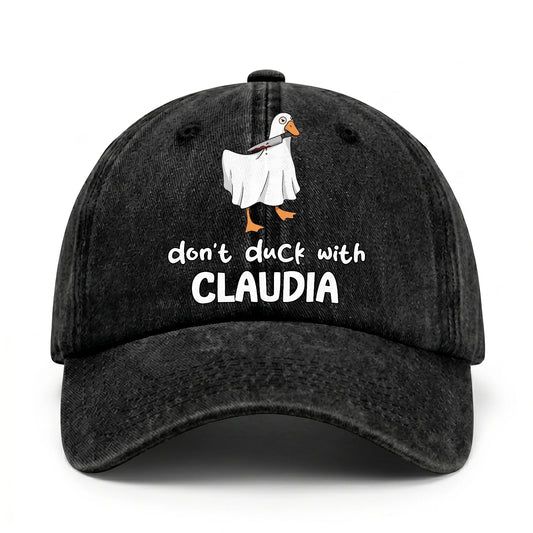 Don't Duck With Your Name Funny Washed Cap CLAUDIA 13K1 C129PF