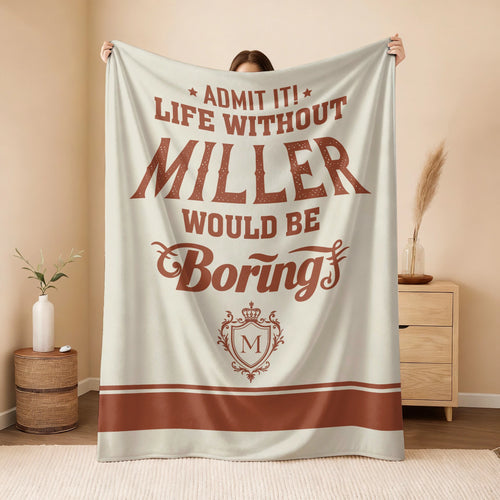 Life Without Your Name Would Be Boring Cream Terracotta Blanket MILLER 13K1 BK24
