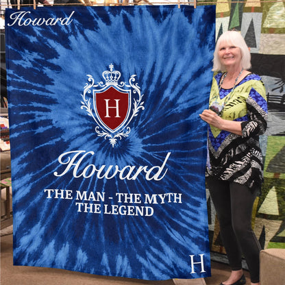 The Man The Myth The Legend Blue Waves Fleece Blanket HOWARD 13K1 BK11