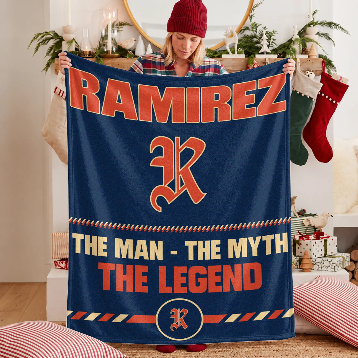 The Man The Myth The Legend Retro Fleece Blanket RAMIREZ 13K1 BK53