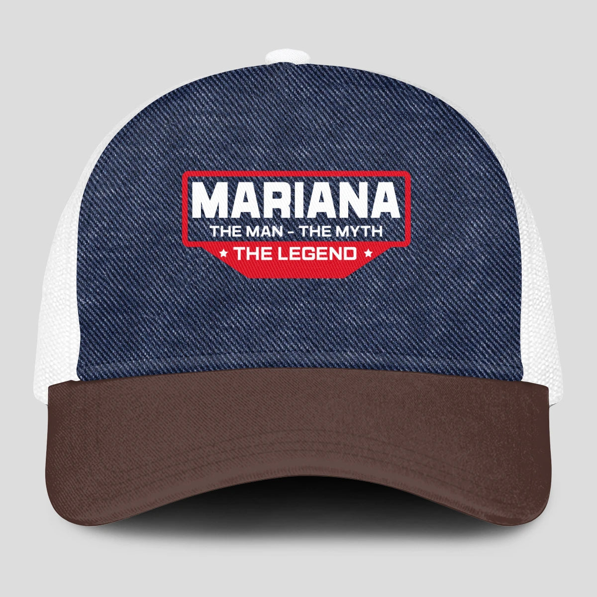 The Man The Myth The Legend Navy Brown And White Mesh Cap MARIANA 13K1 C200PF