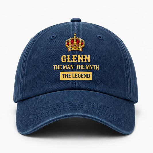 The Man The Myth The Legend King Crown Washed Cap GLENN 13K1 C146PF