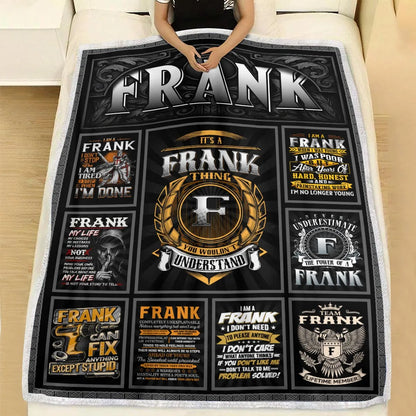 FRANK Personalized Blanket | Custom Name Cozy Throw Gift 13K1-BK2