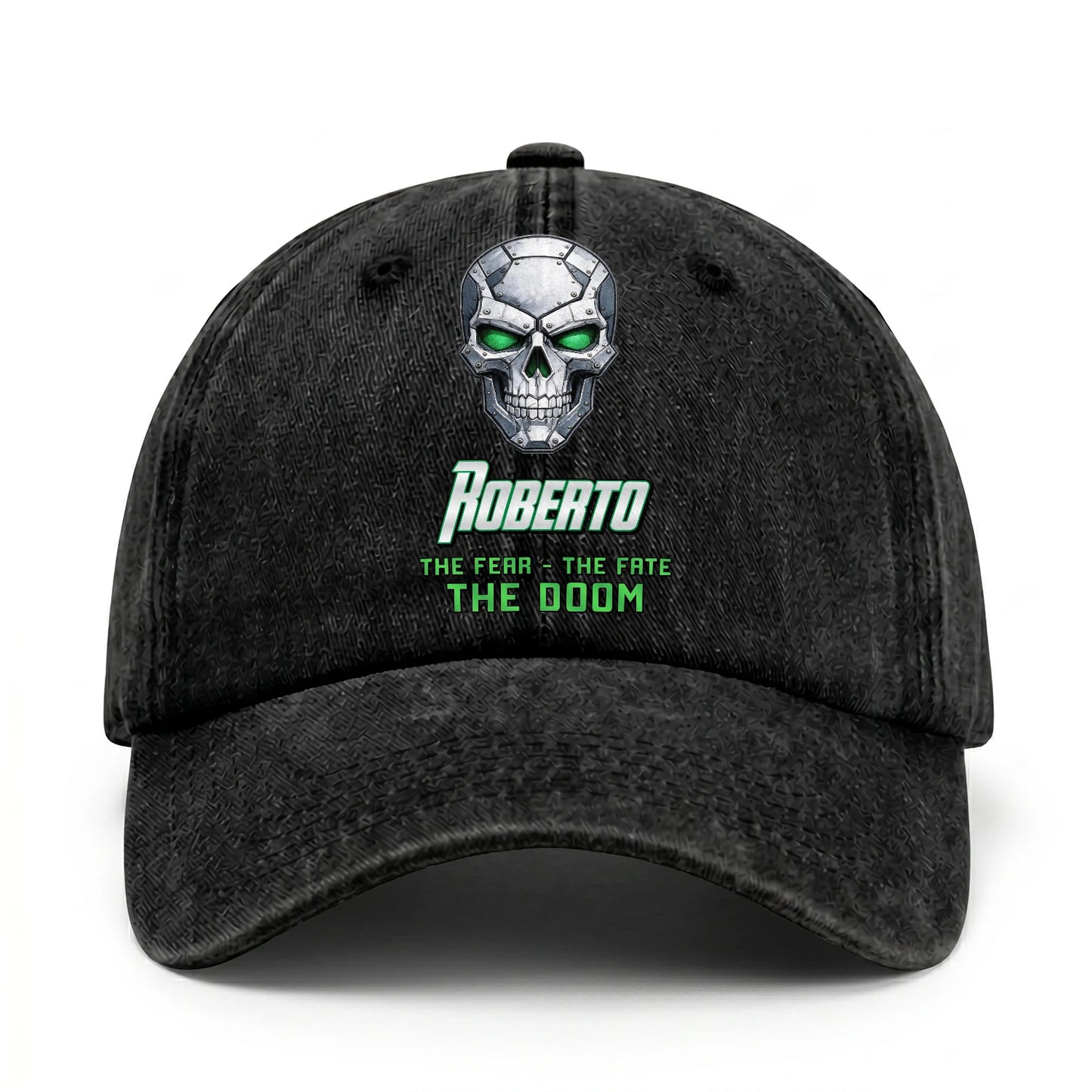The Fear The Fate The Doom Skull Washed Cap ROBERTO 13K1 C99PF