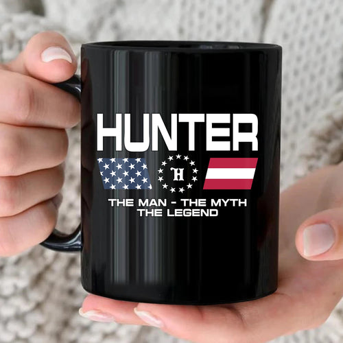 The Man The Myth The Legend Us Flag Mug HUNTER 13K1 MG23