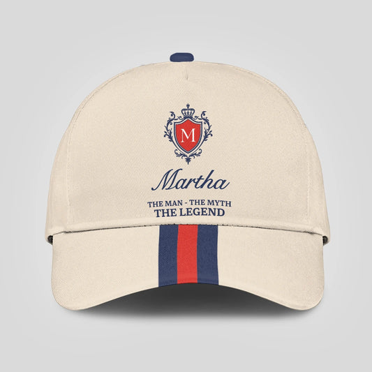 The Man The Myth The Legend Blue And Red Striped Cap MARTHA 13K1 C117PF