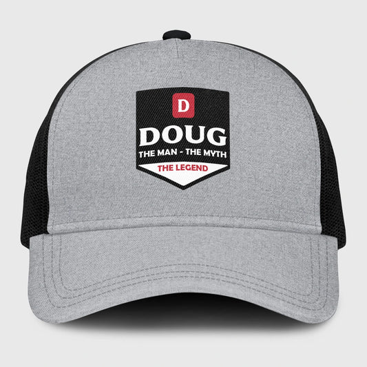 The Man The Myth The Legend Gray Mesh Cap DOUG 13K1 C189PF