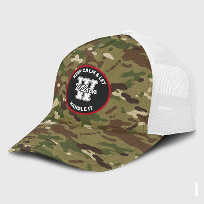 Keep Calm & Let Your Name Handle It Camo Mesh Cap WILSON 13K1 C209PF