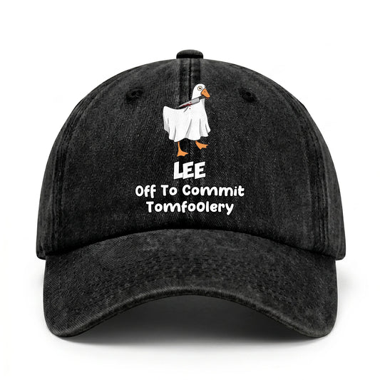 Off To Commit Tomfoolery Funny Goose Washed Cap LEE 13K1 C131PF