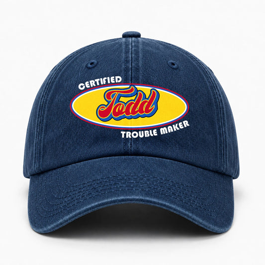 Certified Your Name Trouble Maker Washed Cap TODD 13K1 C73PF