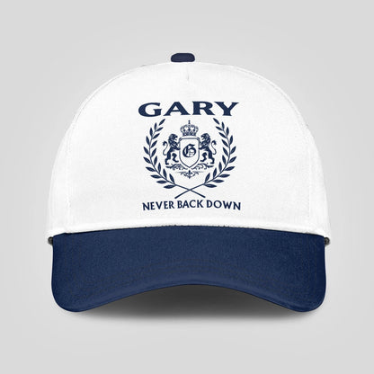 Never Back Down Blue And White Cap GARY 13K1 C59PF