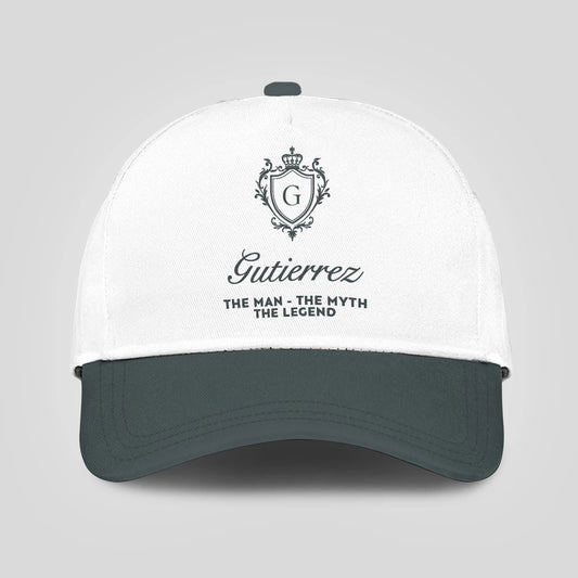The Man The Myth The Legend Elegant Gray And White Cap GUTIERREZ 13K1 C170PF