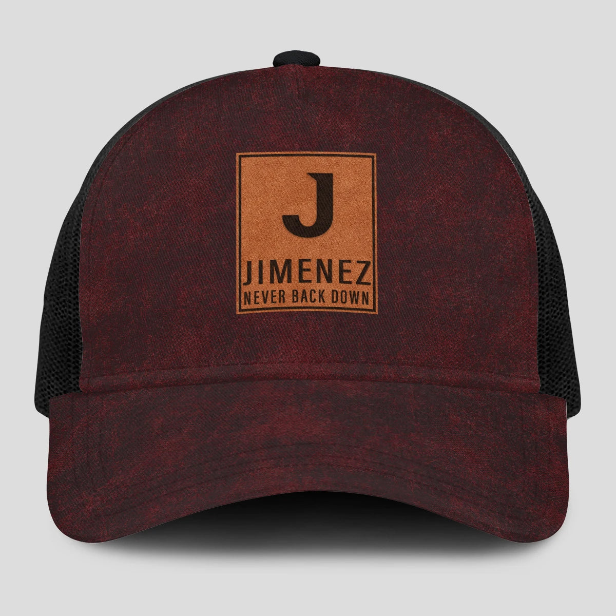 Never Back Down Burgundy And Black Mesh Cap JIMENEZ 13K1 C208PF