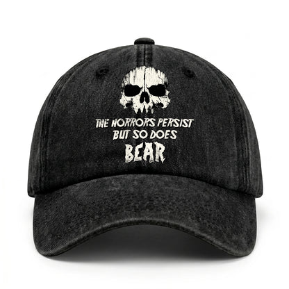 The Horrors Persist But So Does Your Name Cool Skull Washed Cap BEAR 13K1 C134PF