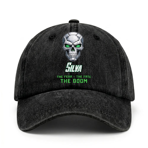 The Fear The Fate The Doom Skull Washed Cap SILVA 13K1 C99PF