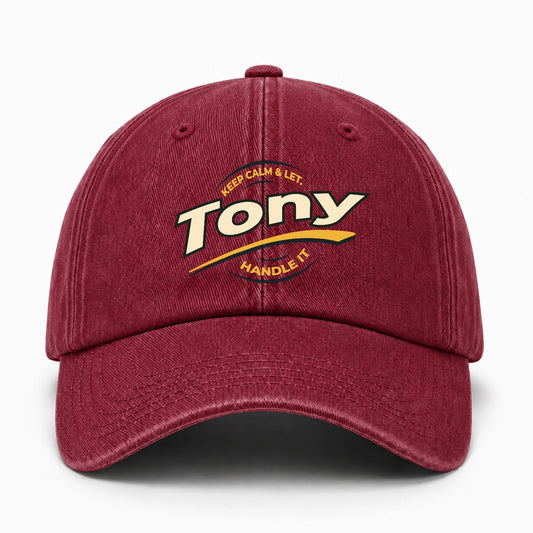 Keep Calm & Let Your Name Handle It Burgundy Washed Cap TONY 13K1 C105PF