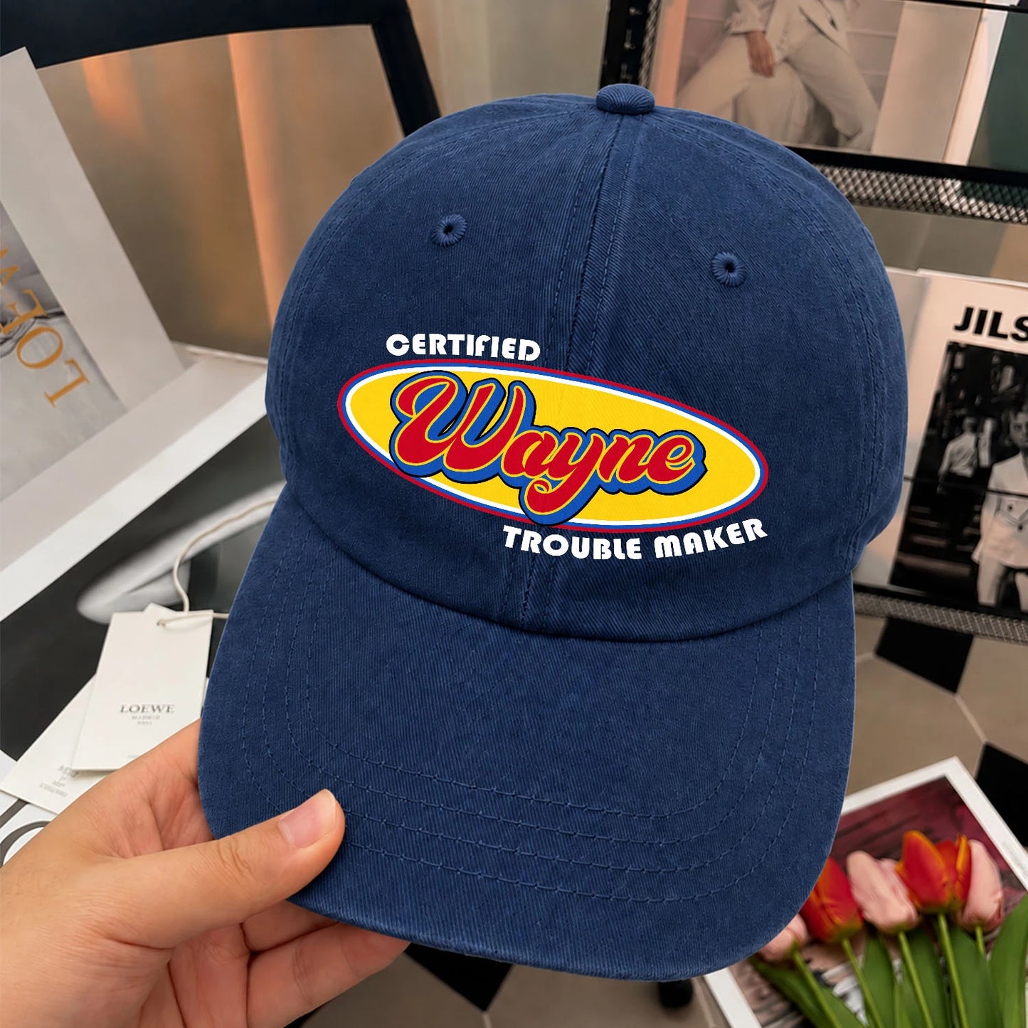 Certified Your Name Trouble Maker Washed Cap WAYNE 13K1 C73PF