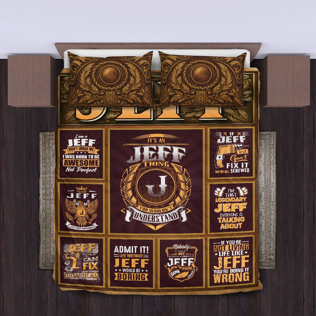 JEFF Limited Edition Personalized Bedding Set 13K1-BS3