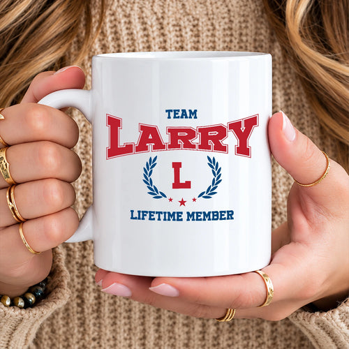 Team Your Name Lifetime Member Sporty Mug LARRY 13K1 MG09