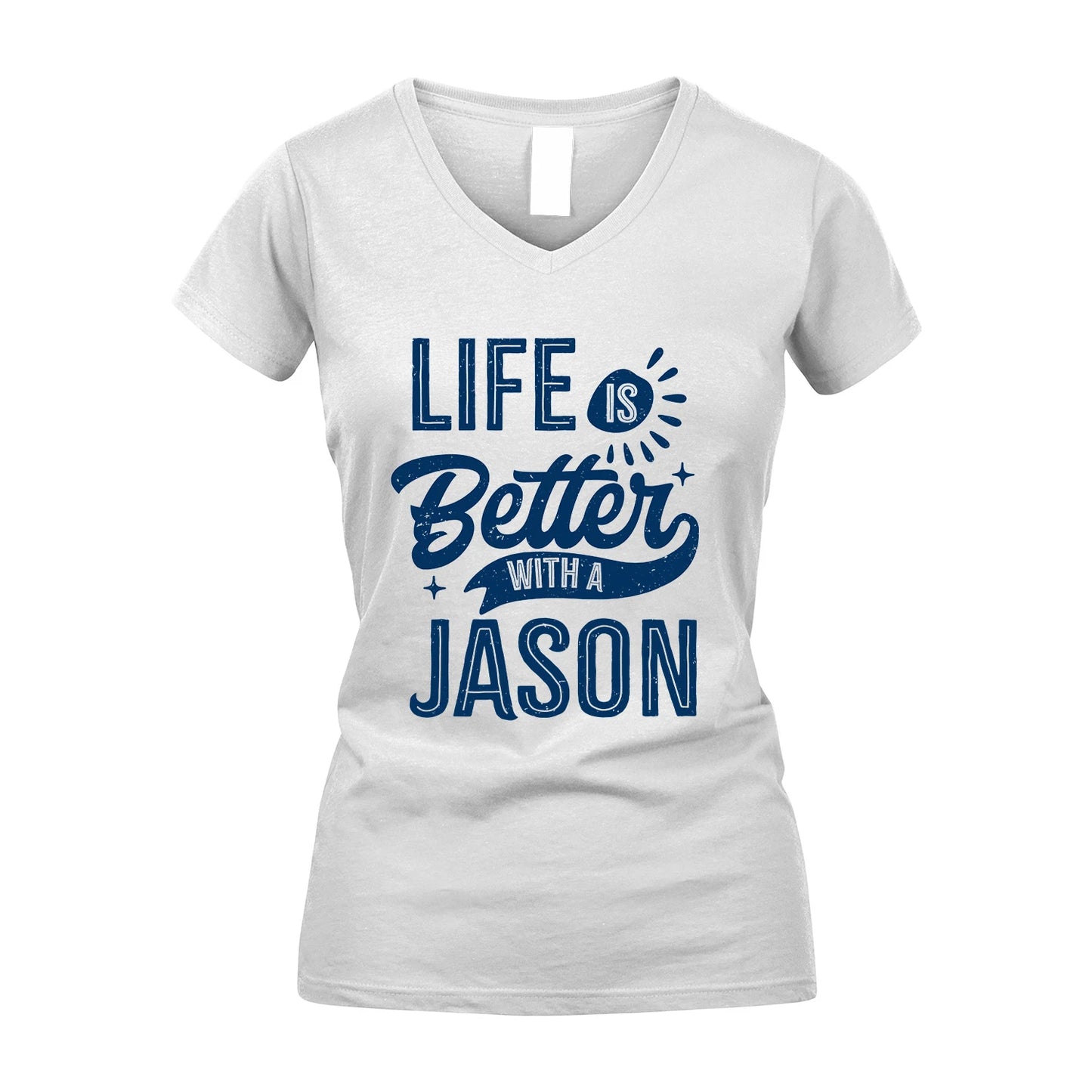 JASON 13K1-116 Personalized Name Quote T-Shirt Life Is Better With Unisex Gift