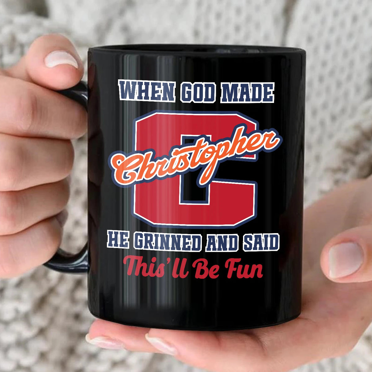 When God Made Your Name Personalized Baseball Mug CHRISTOPHER 13K1 MG07