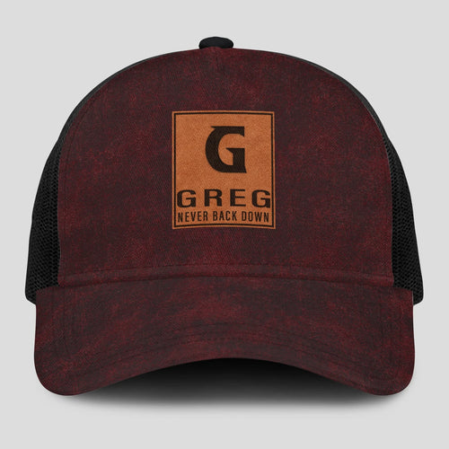Never Back Down Burgundy And Black Mesh Cap GREG 13K1 C208PF