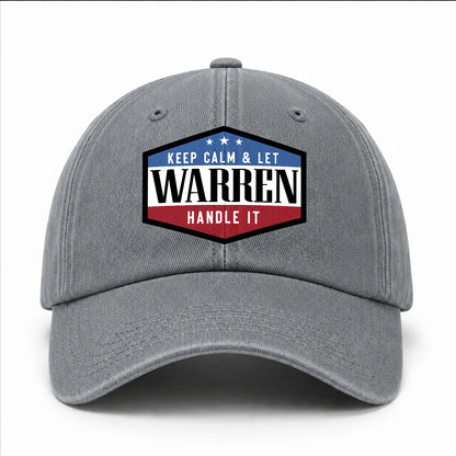 Keep Calm & Let Your Name Handle It Washed Cap WARREN 13K1 C87PF
